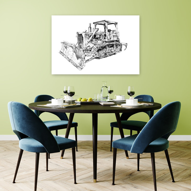 Impression d'art mural industriel robuste Bulldozer, H 32 po x l 48 po