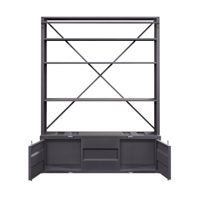 Bibliothèque Cargo Gunmetal avec échelle