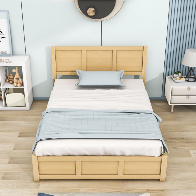 Satbir Wood Platform Bed with 2 Drawers and Headboard, Full