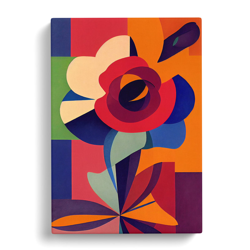 Lily Flower Suprematism - Wrapped Canvas, 76cm H x 50cm W x 3cm D