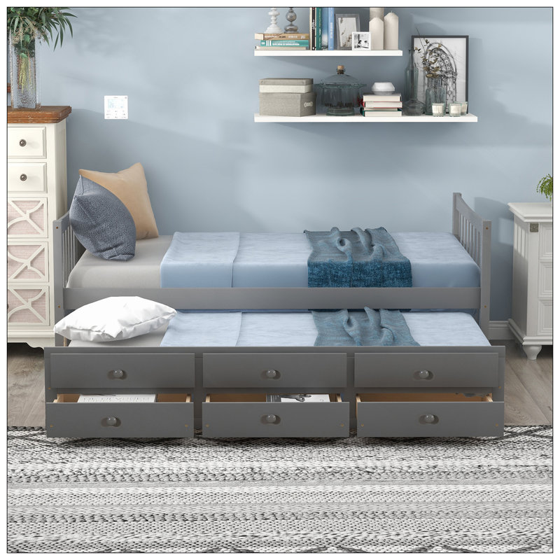 Daybed With Trundle And Drawers, Twin Size