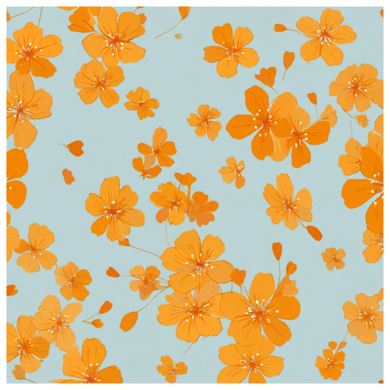 Jeté Floral, L 80 po x l 60 po, Floral orange