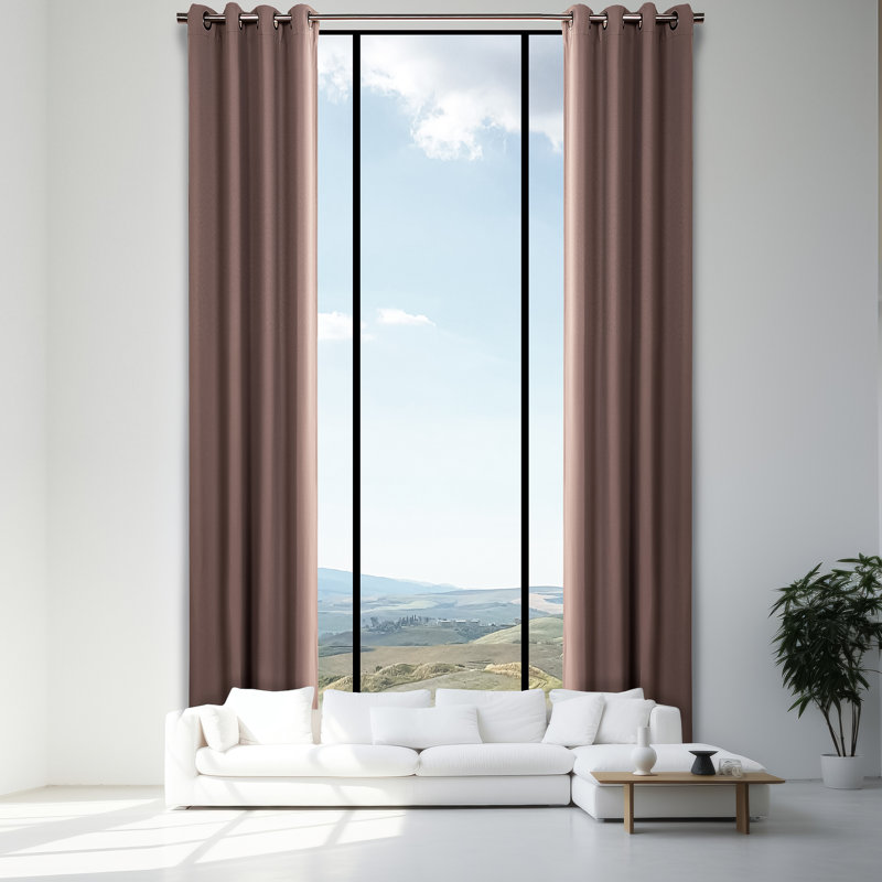 Anthuan Blackout Single Curtain Panel, 52" W x 216" L, Mocha