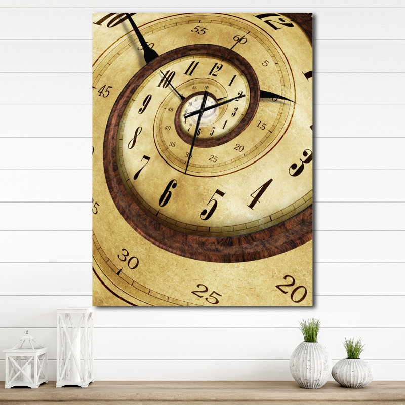 Endless Time Spiral - Horloge murale moderne, H 32 po x l 24 po x P 1 po