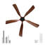 Ventilateur de plafond 60 pouces Modern Farmhouse avec pales en bois de noyer noir massif et finition noir mat