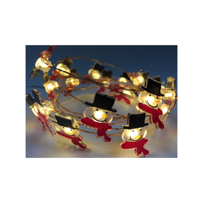 Snowman 20 Warm Light LED Light Garland