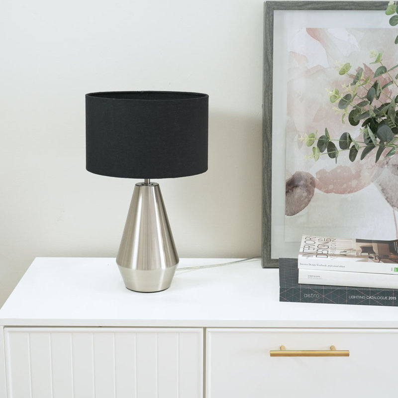 Lamp, Silver, Black