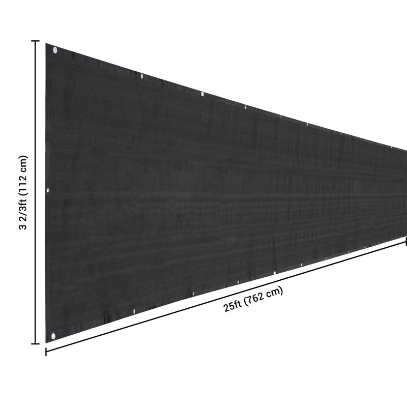 Panneau de clôture en polyéthylène 4 pi x 50 pi 4 pi, H 48 po x l 300 po x P 0,1 po, Noir