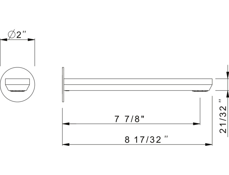 Modern Polished Nickel Wall Mounted Tub Spout