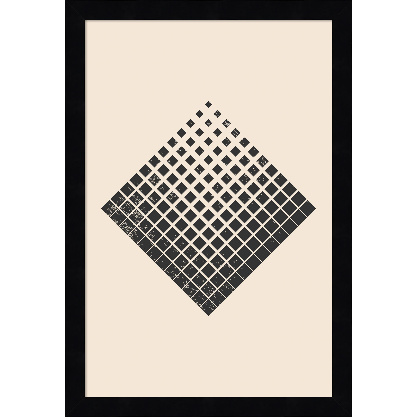 Minimal Halftone Shapes No. 3 Print, Black, 17" H x 12" W x 1" D
