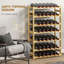 42 Bottle Floor Wine Bottle Rack, Wooden Wine Rack - Natural Finish