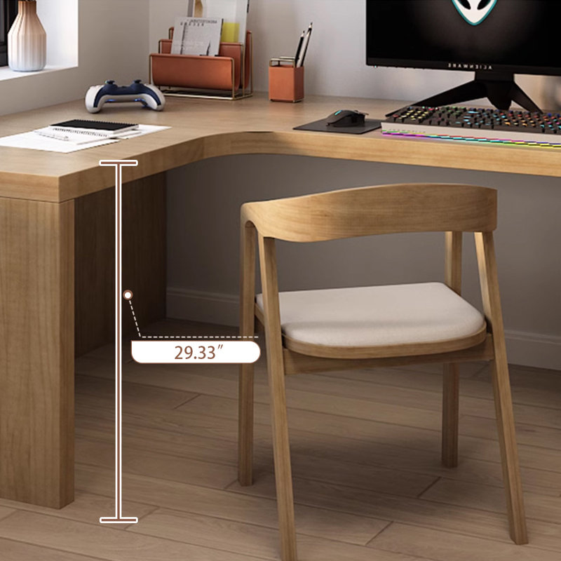 Bureaux rectangulaires en bois massif Burlywood, Retour à gauche, H 29,33 po x l 70,47 po x P 47,24 po