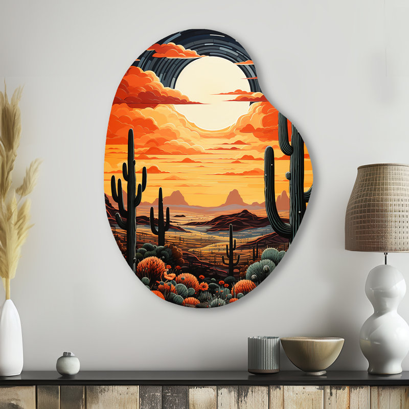 Marquard - Cactus en forme de poire, art mural en métal asymétrique, H 38 po x l 28 po