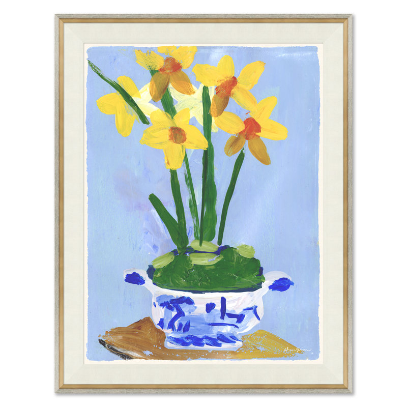 Jonquilles dans une soupière bleue