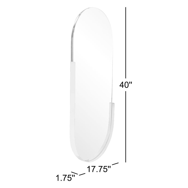 Dante Oval Stainless Steel Beveled Mirror, Rose Gold