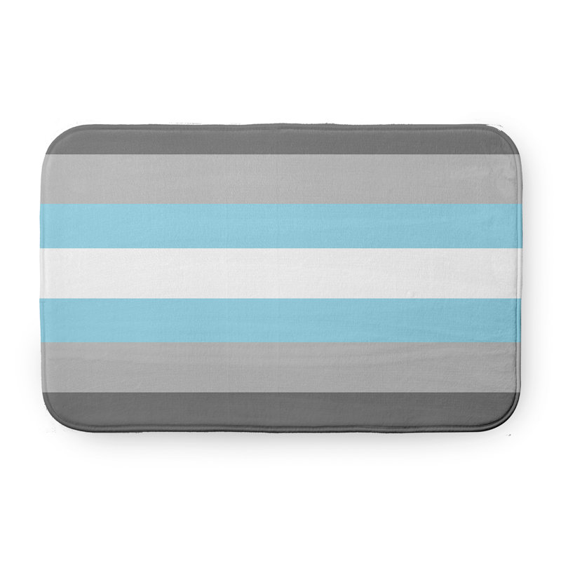 Aija Memory Foam Non-Slip Bath Mat, Gray/Blue