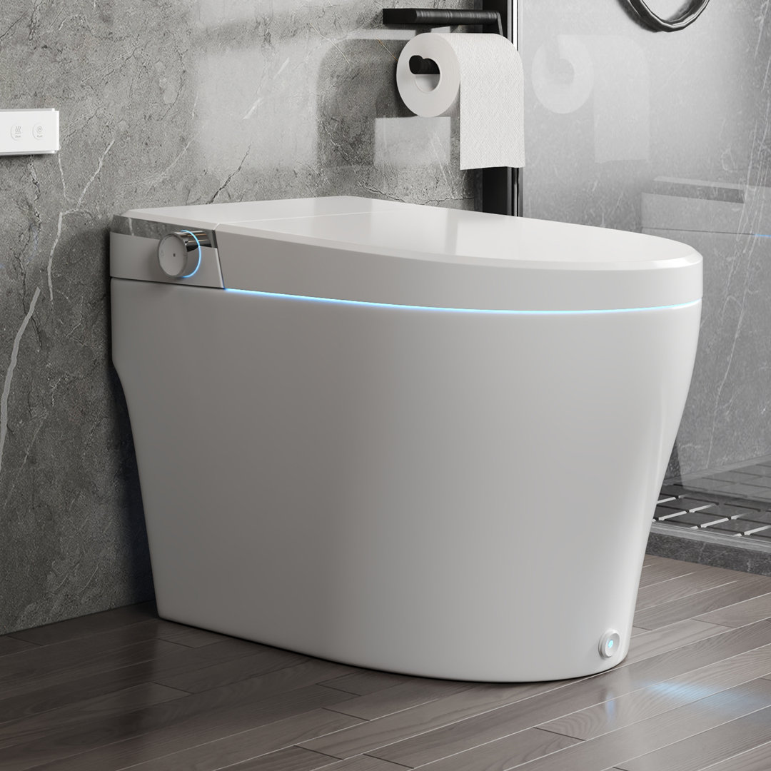 Modern Tankless Smart Toilet – Auto Open Lid, Auto Flush, Warm Water Wash, Heated Seat, Night Light, Wireless Remote DeerValley