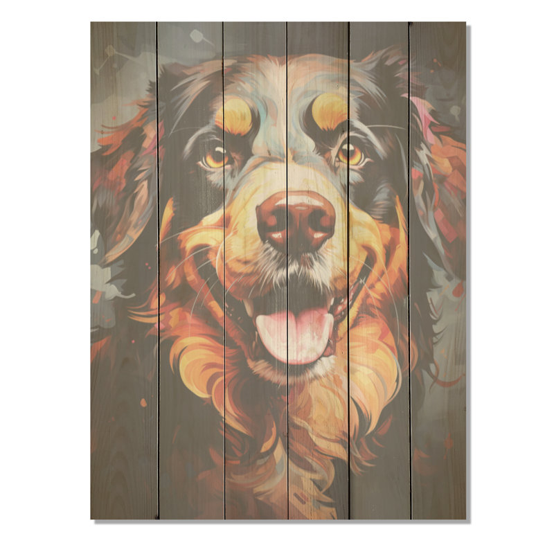 Bernese Mountain Majesty I - chien, art mural sur bois de pin naturel, H 20 po x l 10 po