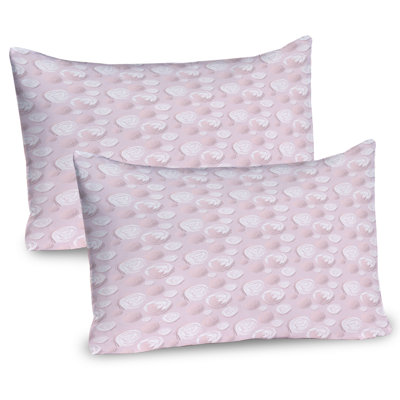 Ambesonne Romantic Pillow Sham 2 Pack Art of Rose Petals Pale Rose and White