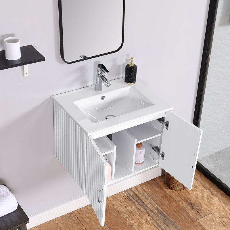 24'' Single Bathroom Vanity with Ceramic Top