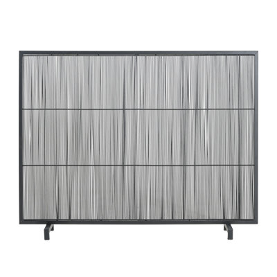 Pare-étincelles en fer 1 panneau L 39 po x H 30 po noir