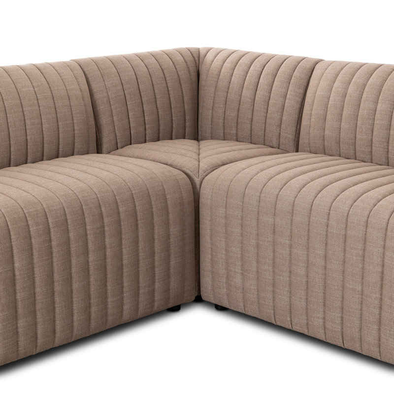 Canapé modulaire Brandt,  31.5" H x 91.5" W x 66.5" D, Polyester crème