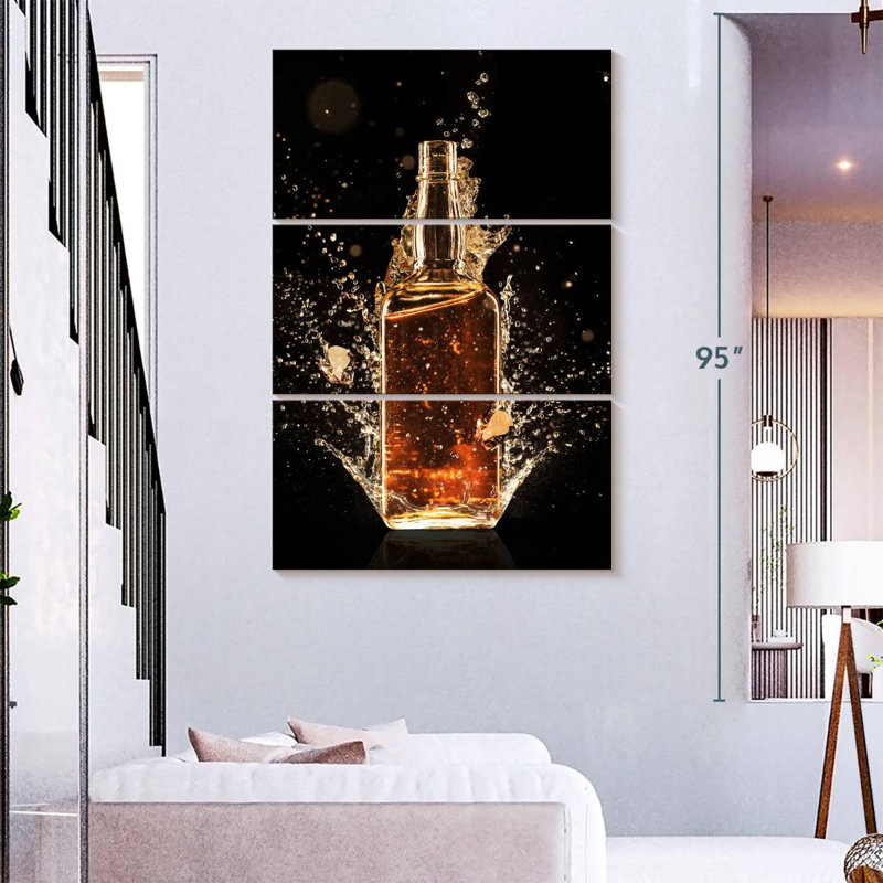 Yarlin Whiskey Bottle Splash, 74" H x 48" W