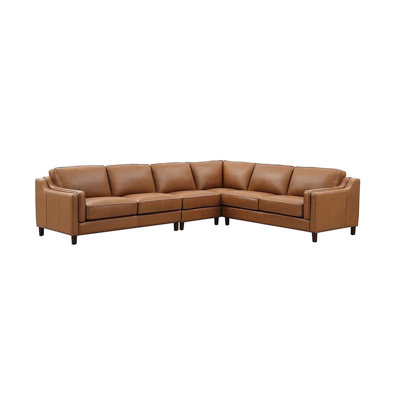 Bella Leather L-Shaped Sectional Right Hand Facing