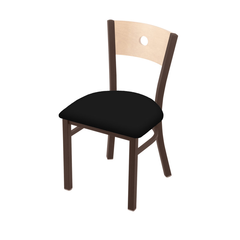 Chaise 630 Voltaire, Chêne Naturel, Vinyle - Vinyle noir, Bronze
