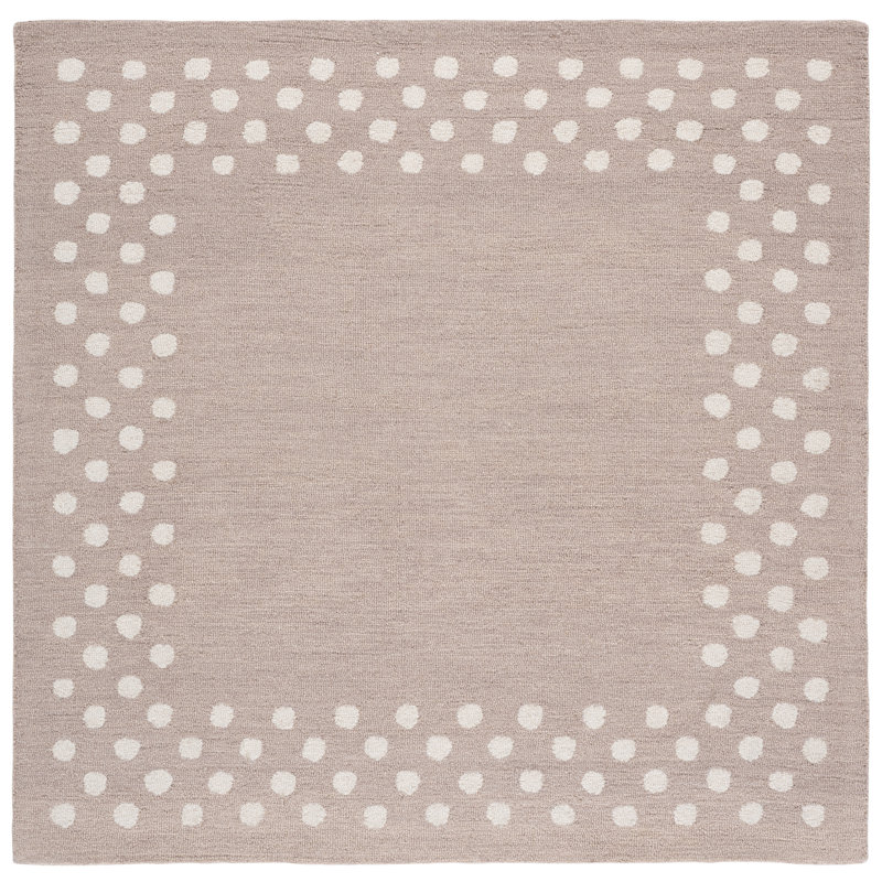 Martha Stewart Hand Tufted Wool; Cotton Polka Dot Indoor / Outdoor Rug, Square 6'