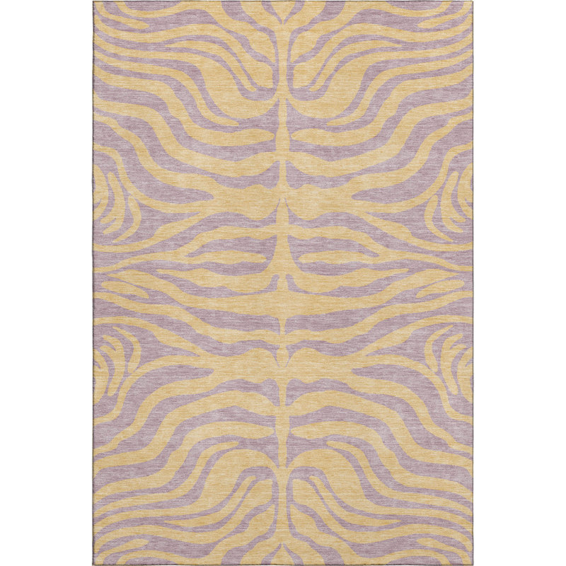 Premium Machine Washable Corum AMF1043 Animal Print Rug, Rectangle 2'6" x 3'10"