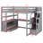 Loft Bed With Desk And Shelves, Two Built-In Drawers, Storage Staircase-869583723