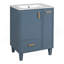 Meuble-lavabo 24 po avec lavabo, armoire de salle de bain avec tablette de porte, tiroir profond, panier coulissant à 2 niveaux, structure en bois massif et panneau de fibres à densité moyenne, un paquet, gris