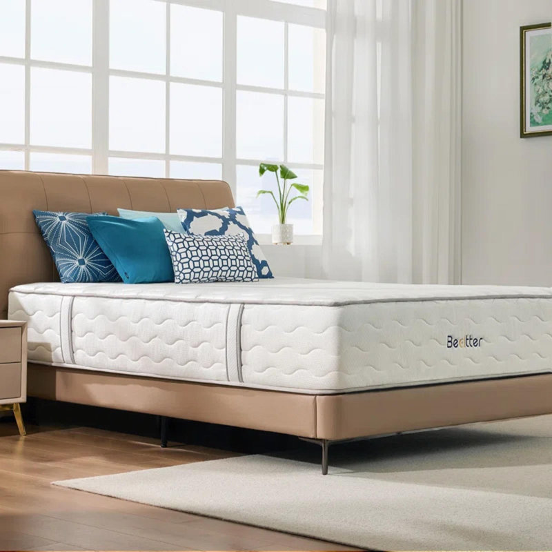  mattress with green tea memory foam, motion isolation, consistent support, individually wrapped coils, 12"