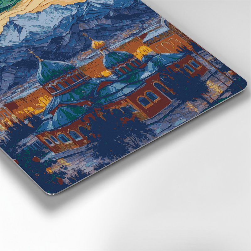 Art mural gris en cités villes Almaty, H 144 po x l 144 po x P 0,05 po