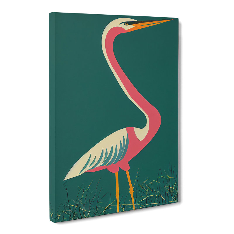 Alves Heron Bird Pop - Wrapped Canvas, 50cm H x 35cm W x 3cm D