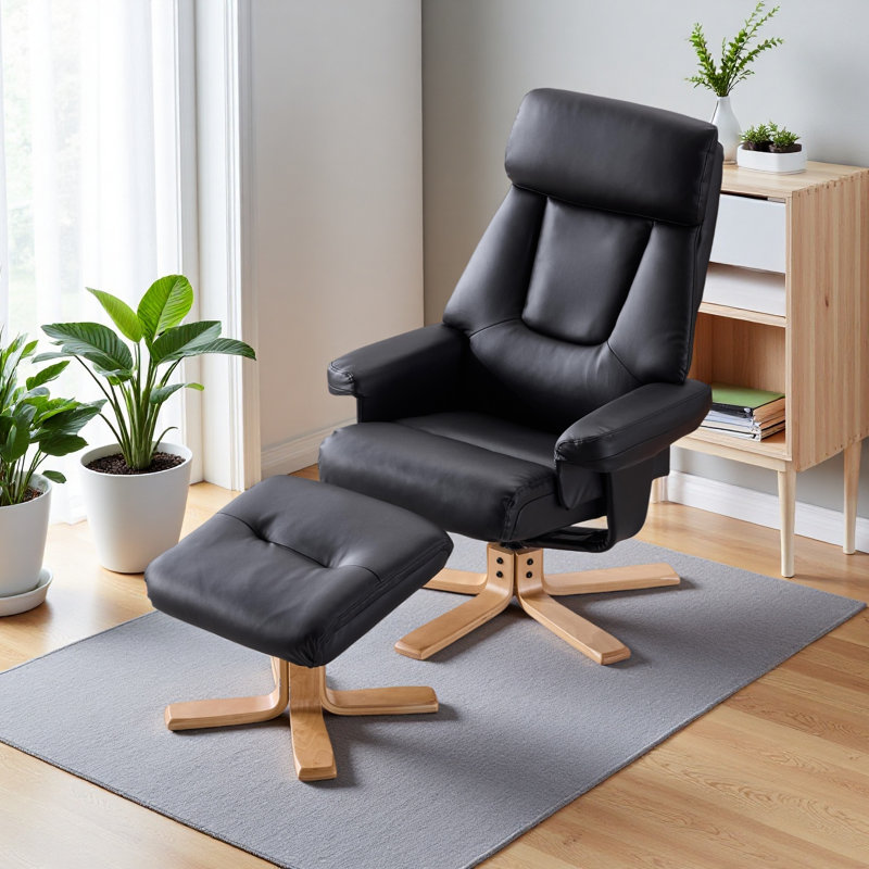 Fauteuil d'appoint pivotant chauffant à 360 ° avec massage, fauteuil avec repose-pieds, confort ergonomique pour le salon, petit canapé simple pour coin-lecture