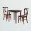 Ensemble de salle à manger en bois massif à abattants 3 pièces Almaraz, H 36,65 po x l 17,36 po x P 21,14 po