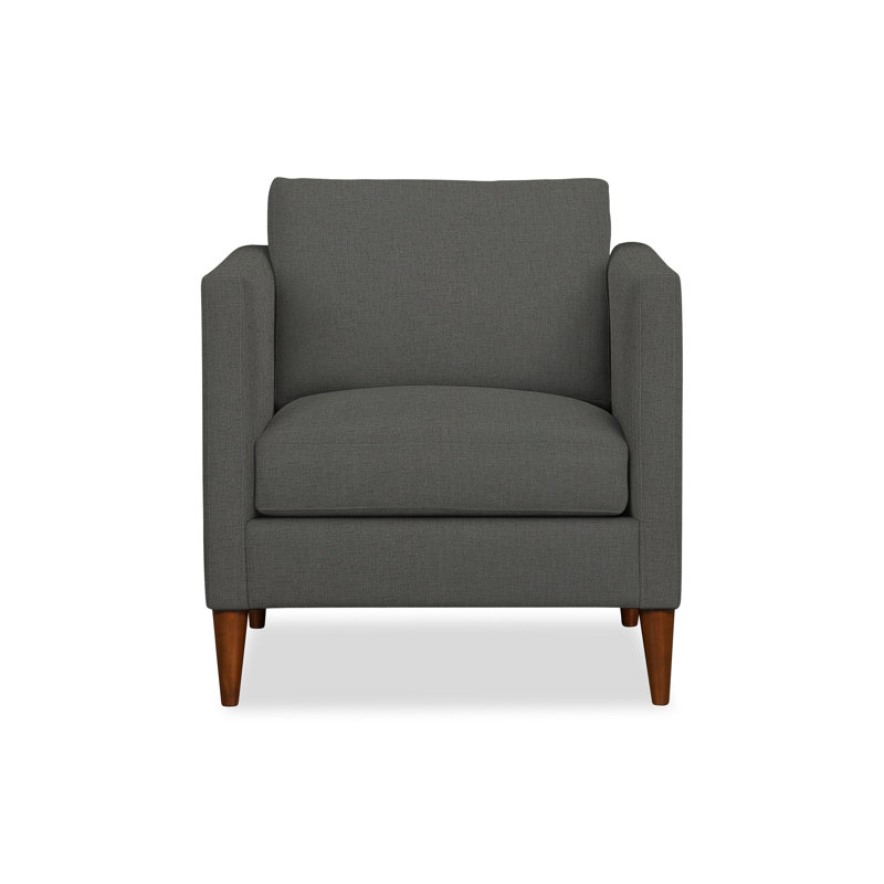 Fauteuil Clifford, Lin texturé gris anthracite Zuma