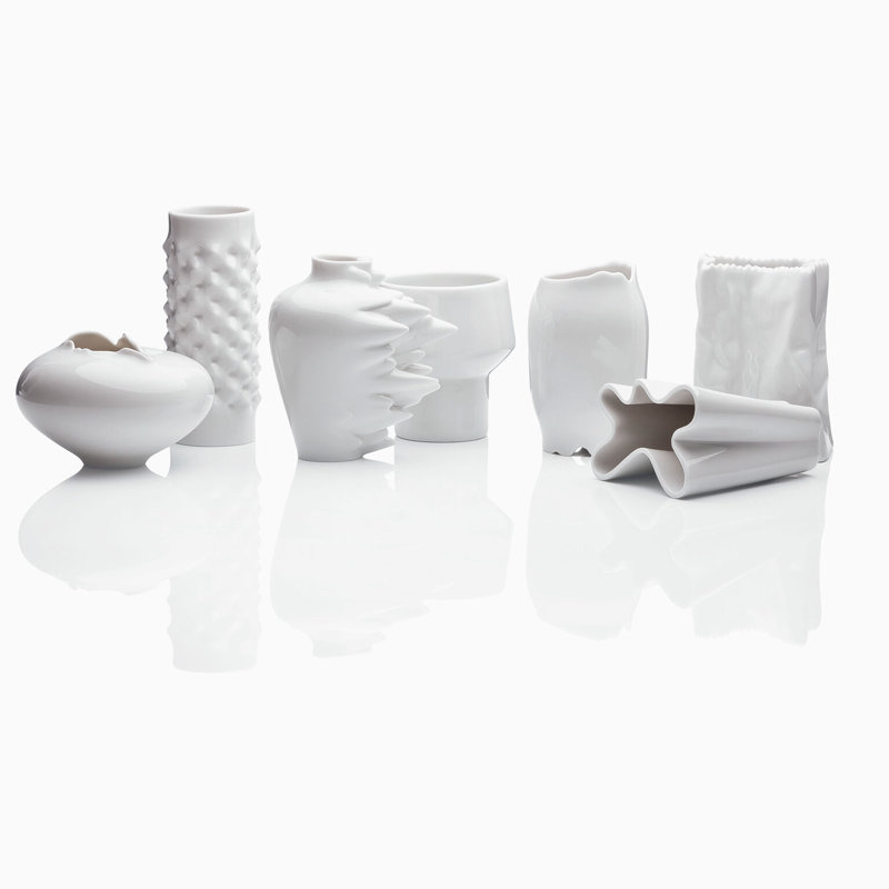 Miniature Porcelain China Table Vase, White