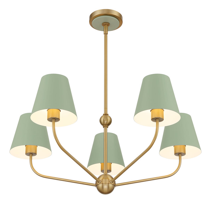 Lustre vibrant Augustina, Vert/blanc, 5, H 12,5 po x l 28 po x P 28 po