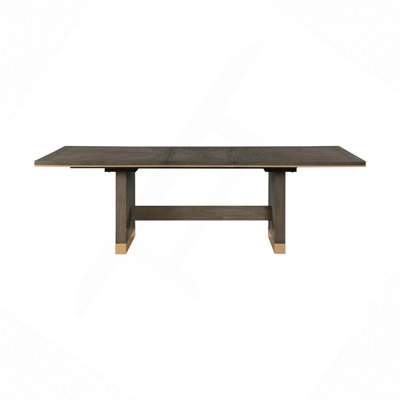 Table de salle à manger avec rallonge de rangement en bois à rallonge dorée 1pc