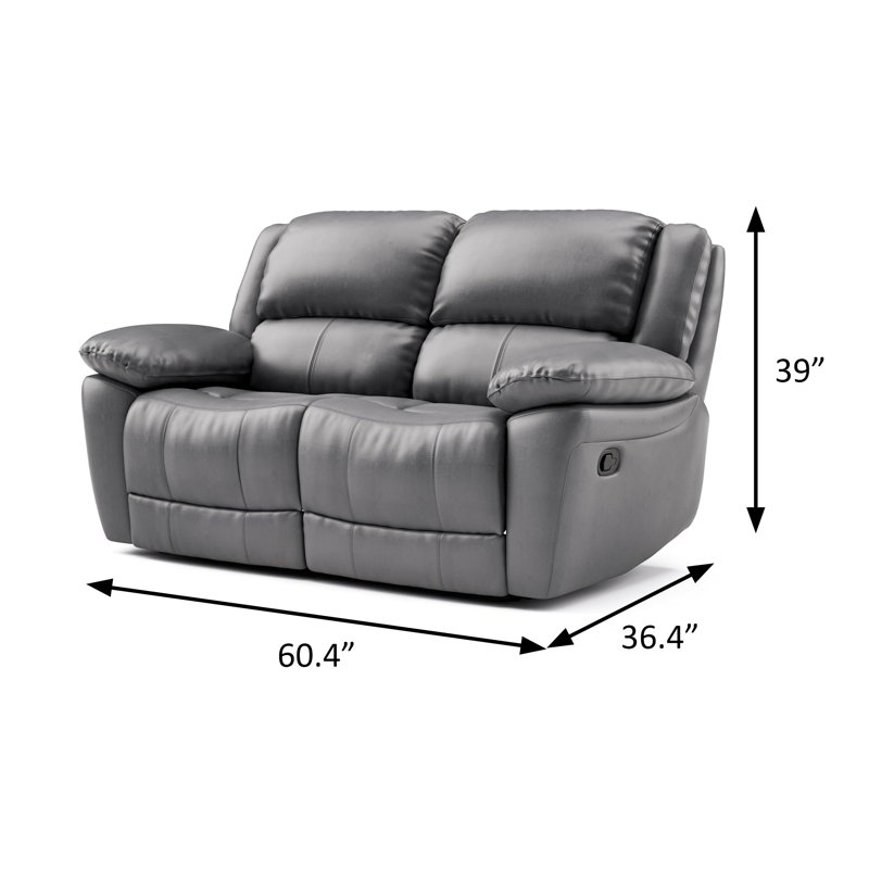 60.4" W Transitional Loveseat, Dark Gray, Dark Gray