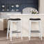 Tabouret de bar blanc de 30 po avec siège en cuir noir, assemblage simple, bois franc pour une utilisation à long terme dans la cuisine ou le tabouret, cuir, fabrication et décors-961408728-961408720-961408723