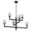 Lustre noir 6 lumières avec verre capitonné-1688652141