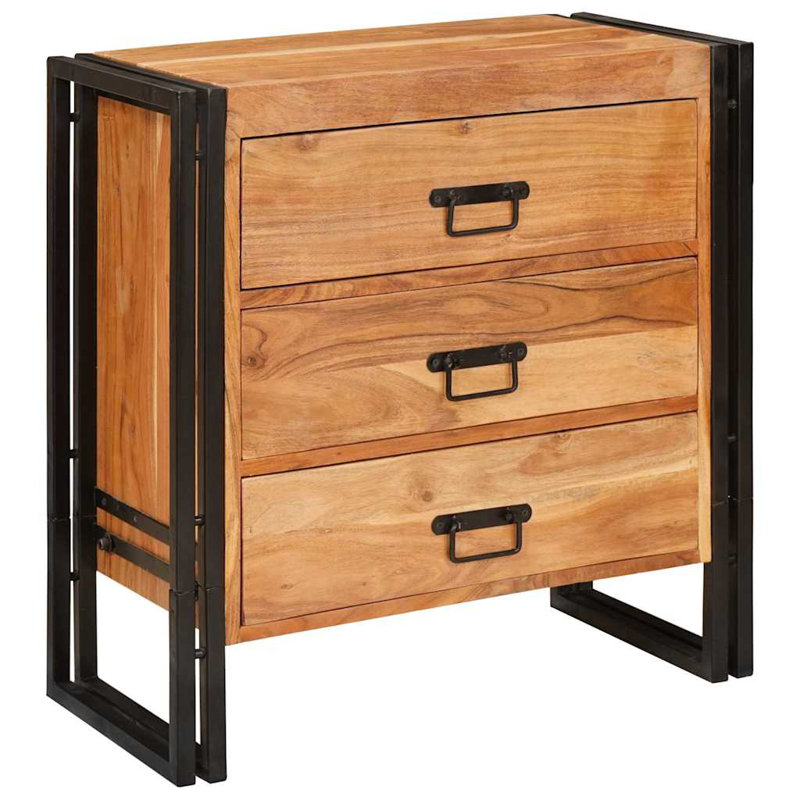 Solid Wood Accent Cabinet, Brown