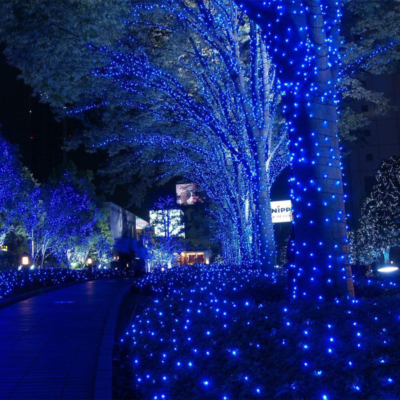 Devondra 42.7' LED Solar Powered 100 - Bulb String Lights, Blue