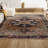 Sarok Ornate Medallion Machine-Washable Beige/Blue Rug-1776420146