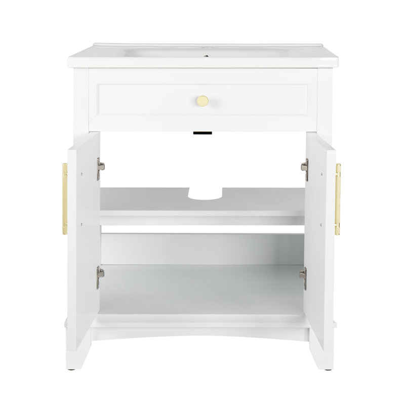 Ensemble de meuble-lavabo moderne avec surface peinte, Blanc