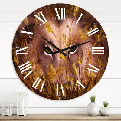 Loup dans l'herbe - horloge murale